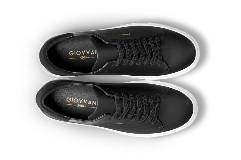 The Lorenzo - Black Leather / White Sole - Womens