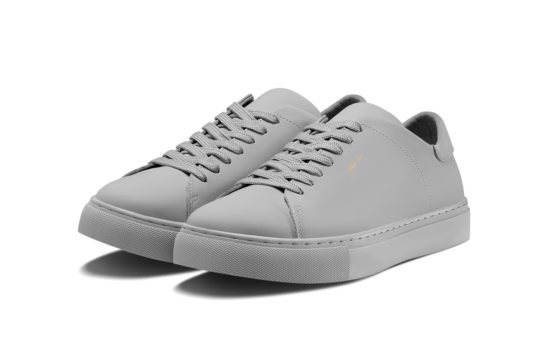 Gray leather sneakers sale